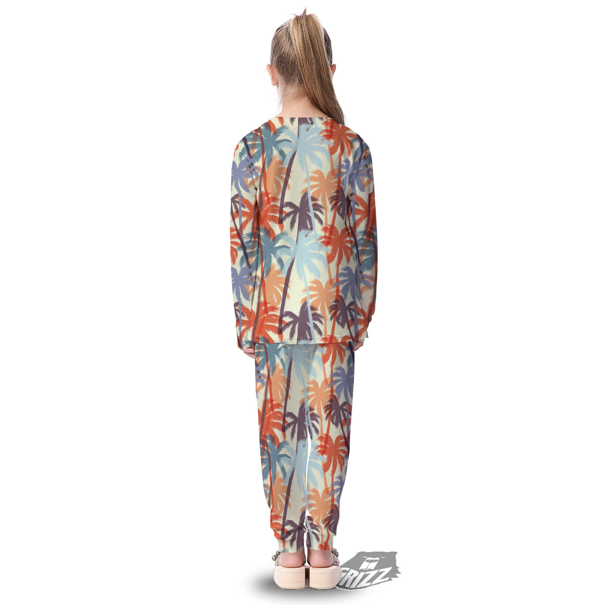 Colorful Palm Trees Print Pattern Kid's Pajamas-grizzshop