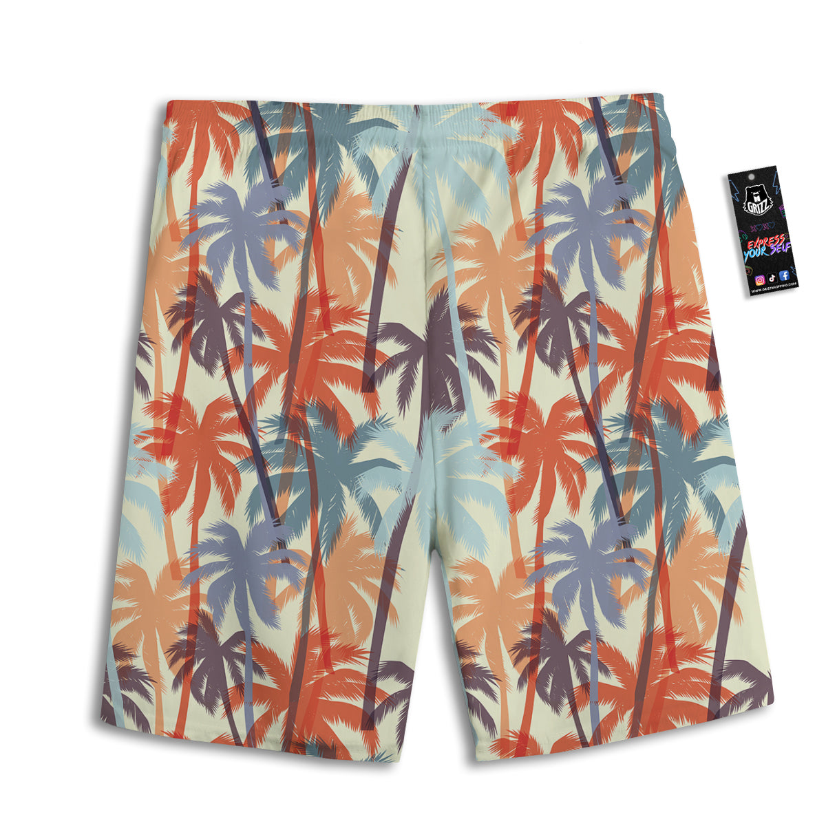 Colorful Palm Trees Print Pattern Men's Athletic Shorts