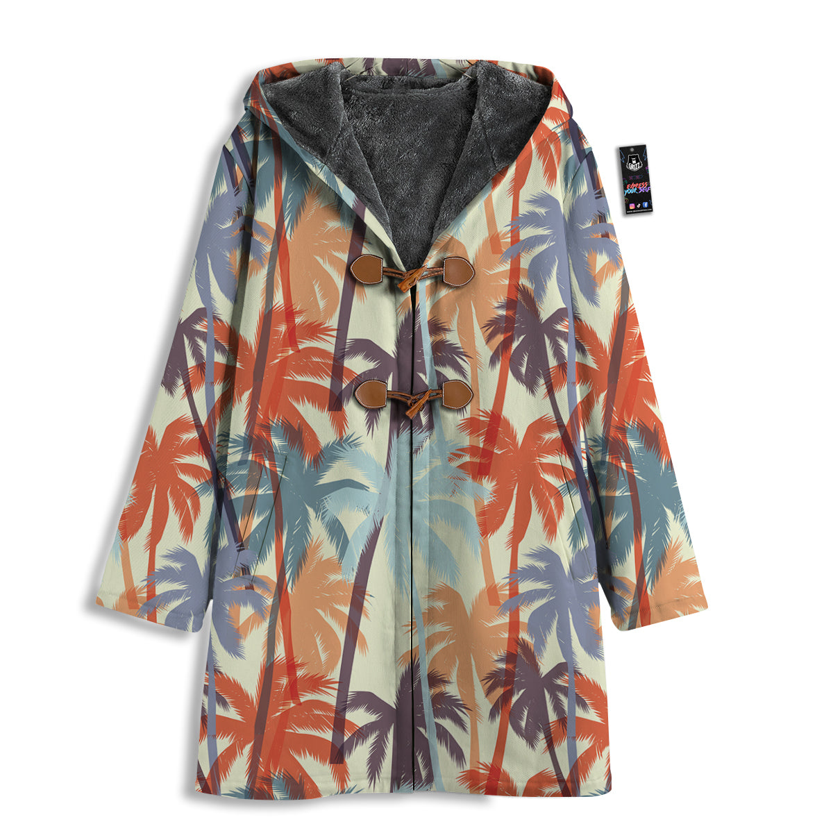 Colorful Palm Trees Print Pattern Men's Windbreaker Jacket-grizzshop
