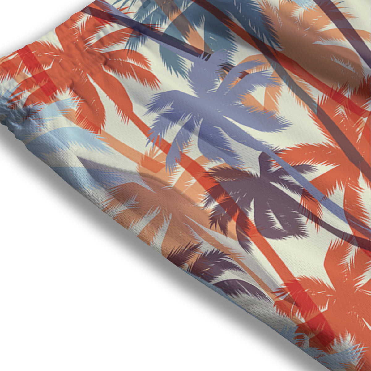 Colorful Palm Trees Print Pattern Mesh Shorts