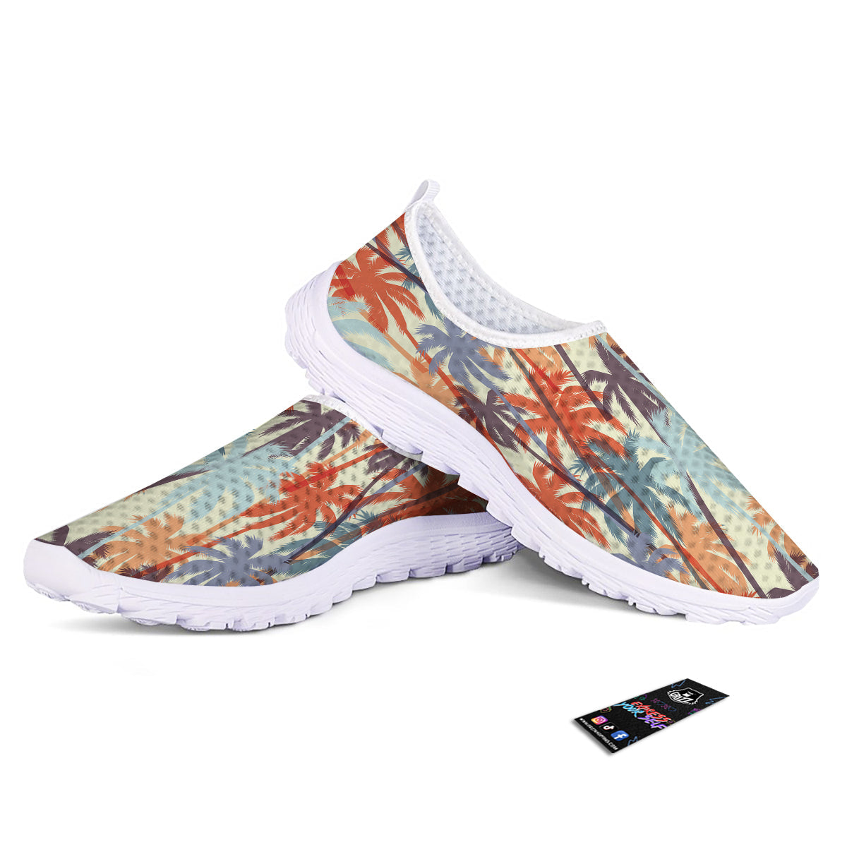 Colorful Palm Trees Print Pattern Nurse Shoes-grizzshop