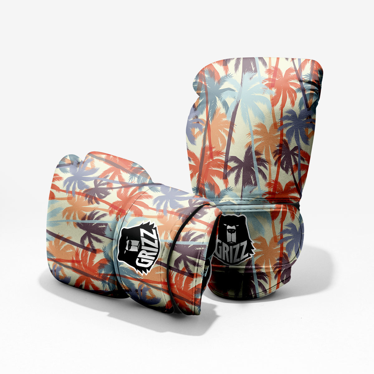 Colorful Palm Trees Print Pattern Pro Boxing Glove