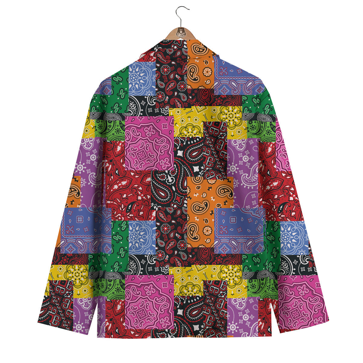 Colorful Patchwork Bandanna Print Pattern Men's Blazer-grizzshop