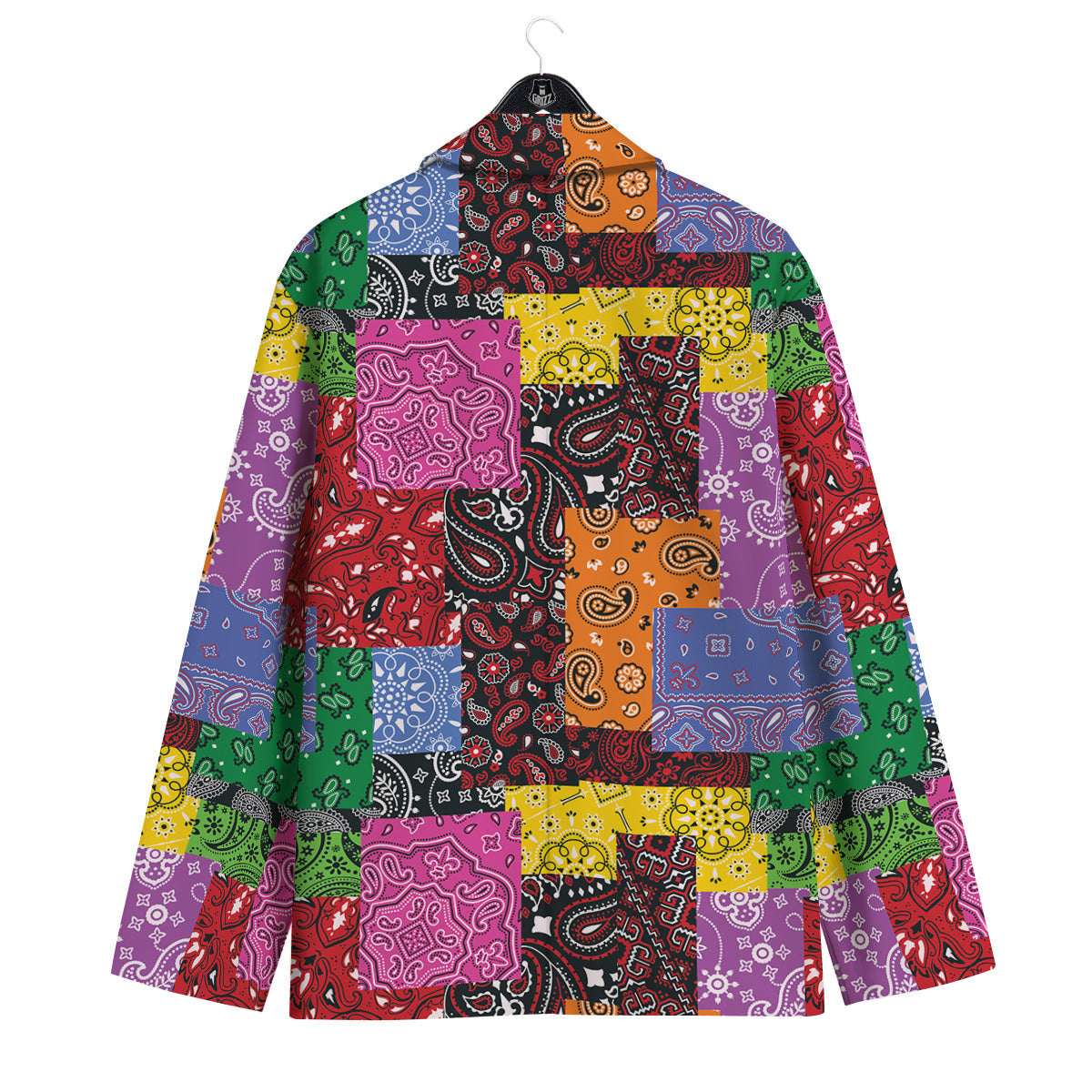 Colorful Patchwork Bandanna Print Pattern Men's Sport Coat-grizzshop