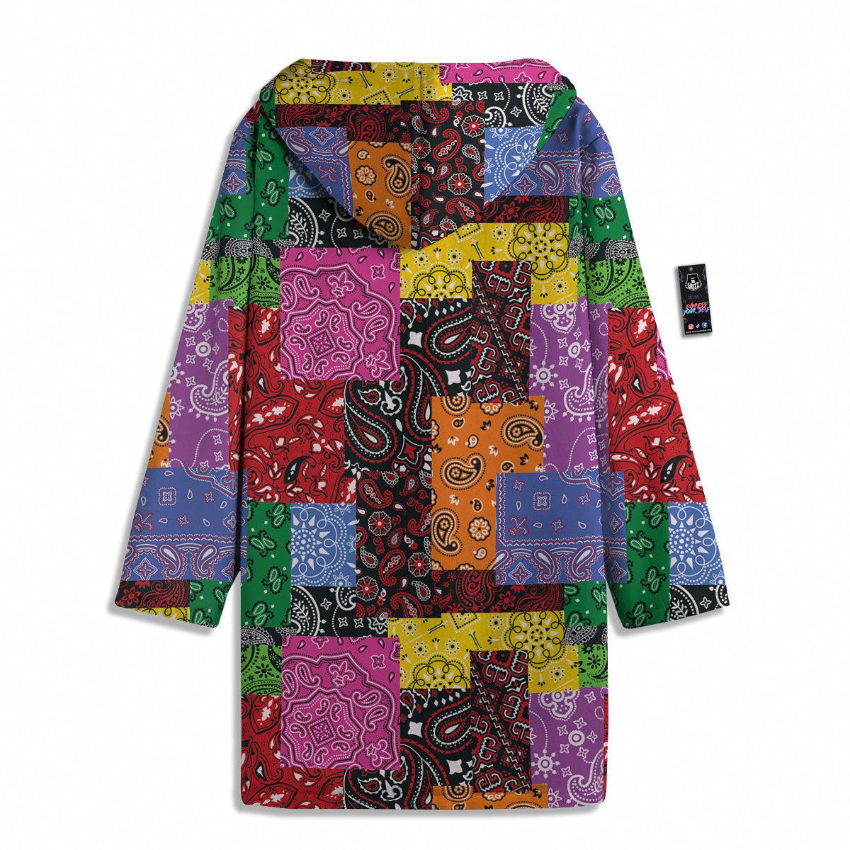 Colorful Patchwork Bandanna Print Pattern Men's Windbreaker Jacket-grizzshop