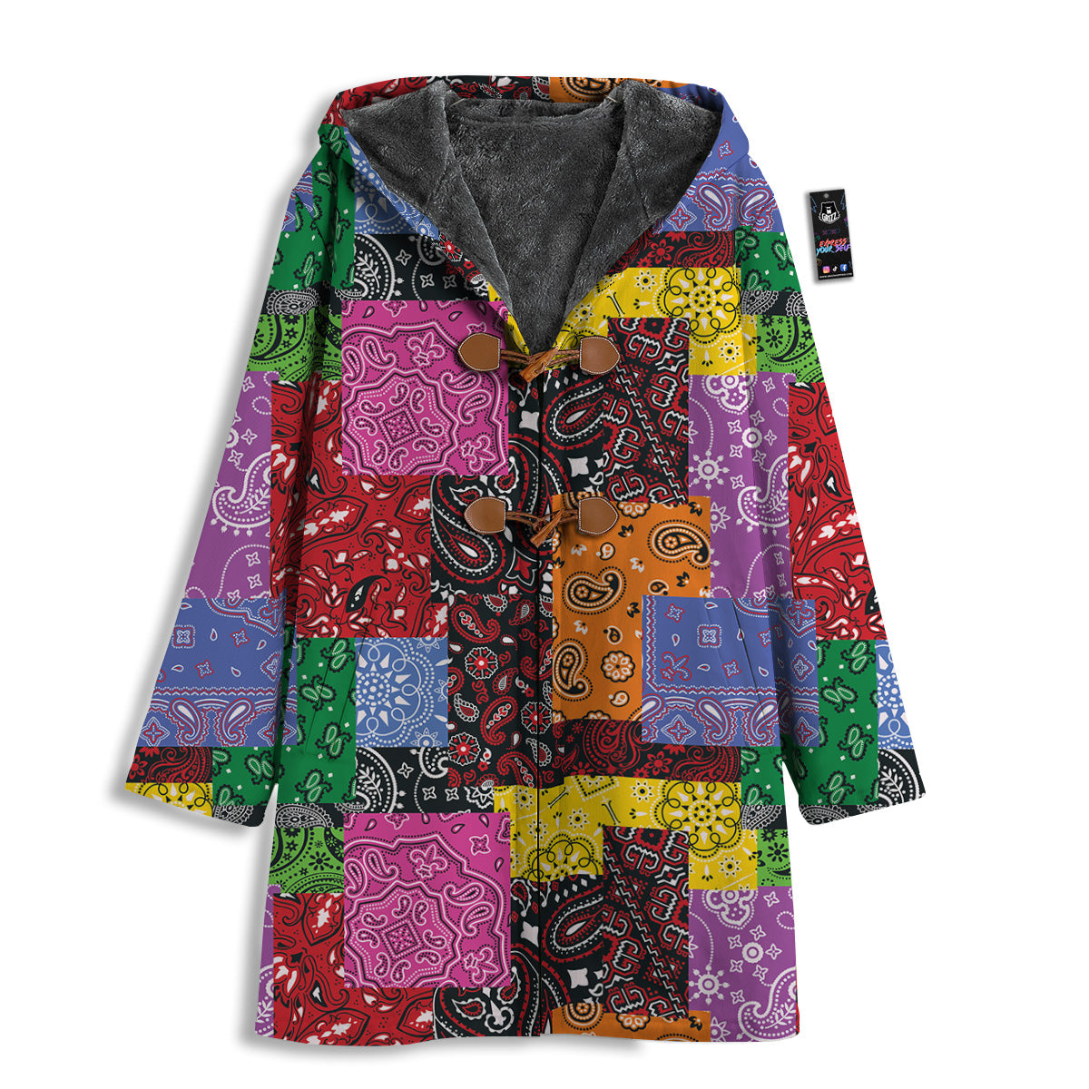 Colorful Patchwork Bandanna Print Pattern Men's Windbreaker Jacket-grizzshop