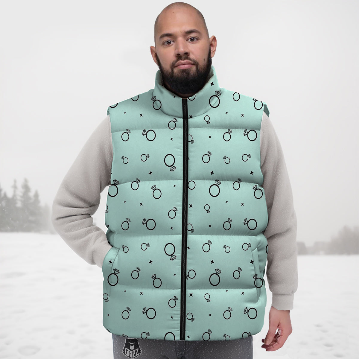 Colorful Pencil Pattern Print Down Vest-grizzshop