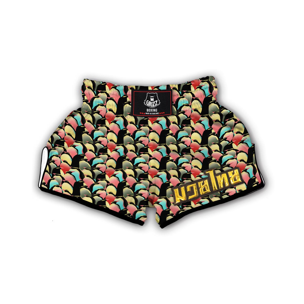 Colorful Penguin Pattern Print Muay Thai Boxing Shorts-grizzshop