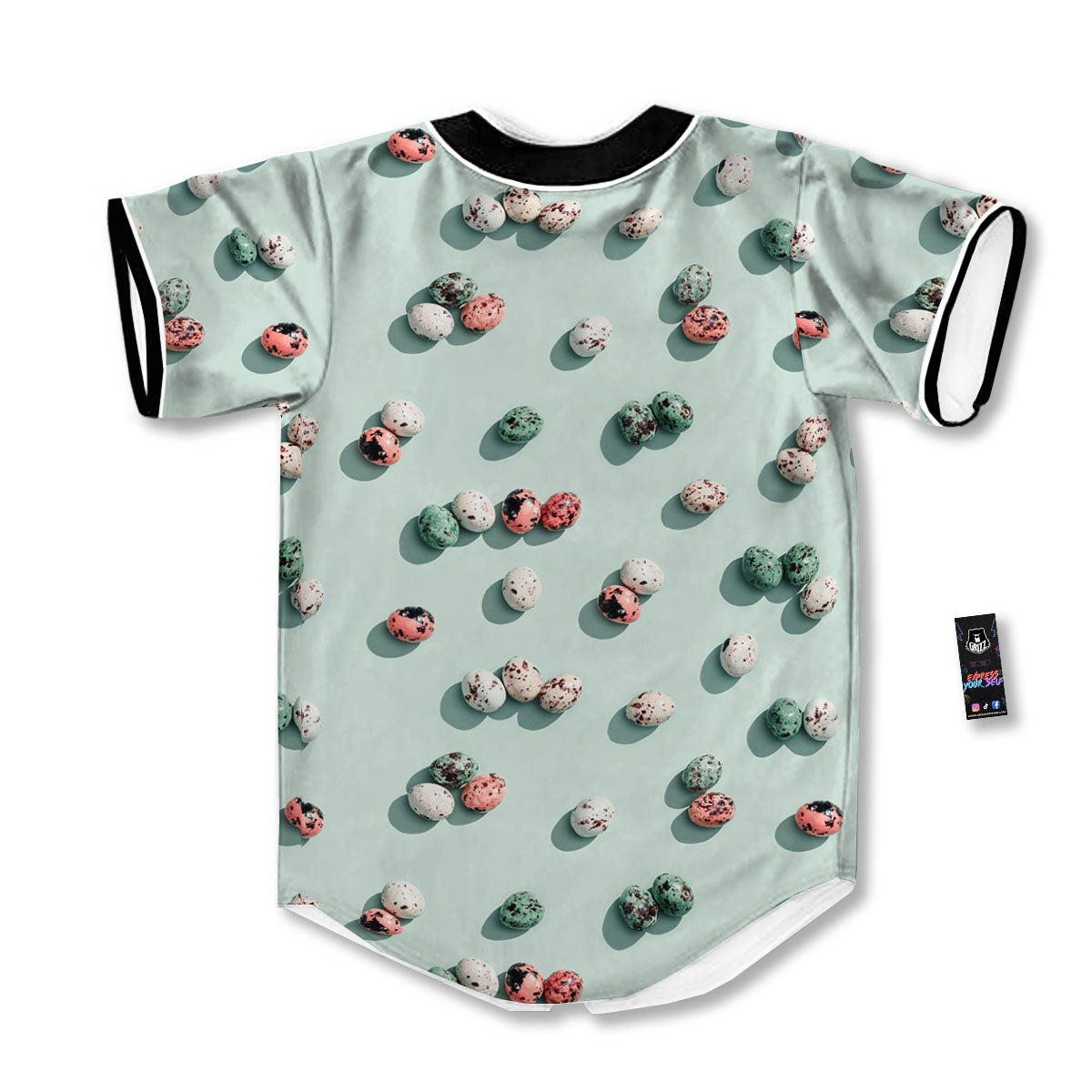 Colorful Pile Of Easter Eggs Print Pattern Baseball Jersey-grizzshop