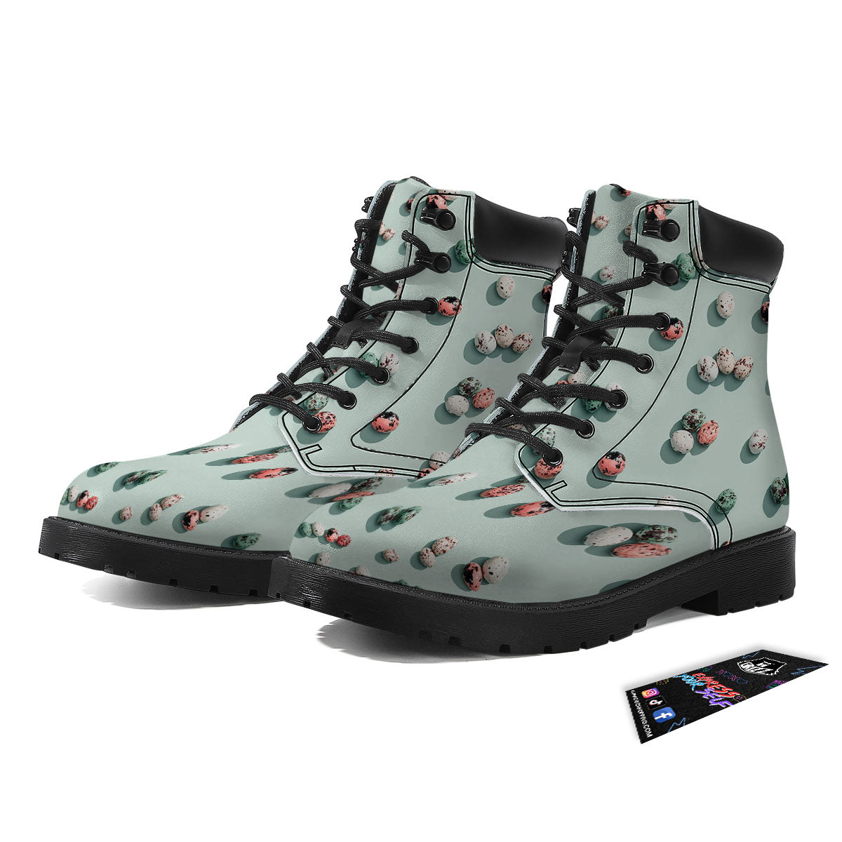 Colorful Pile Of Easter Eggs Print Pattern Boots-grizzshop