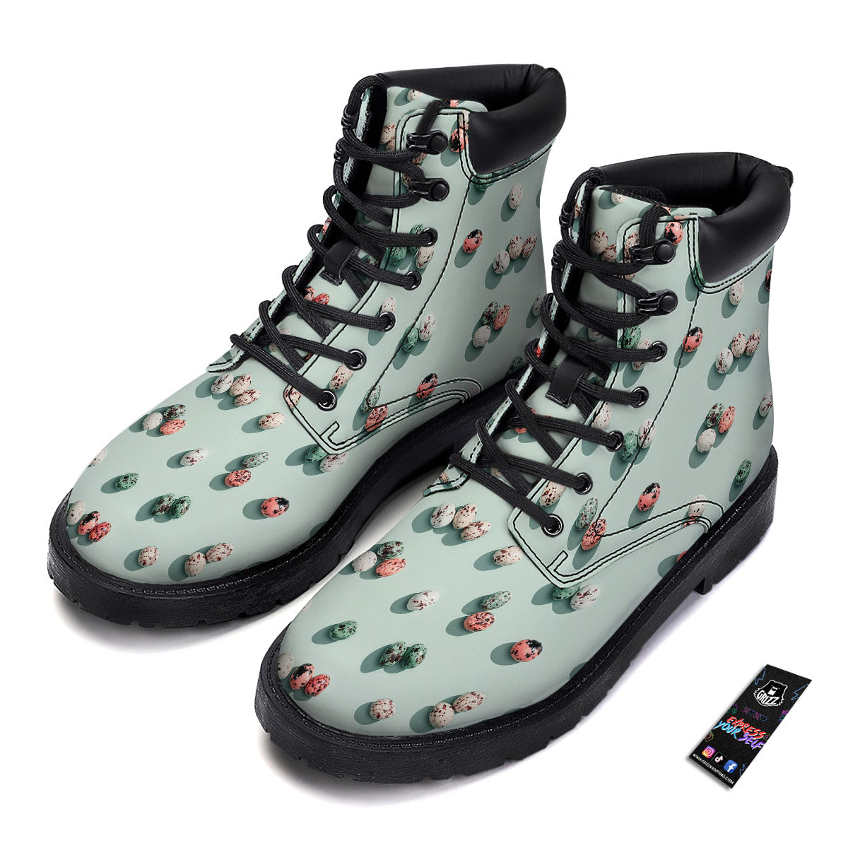 Colorful Pile Of Easter Eggs Print Pattern Boots-grizzshop