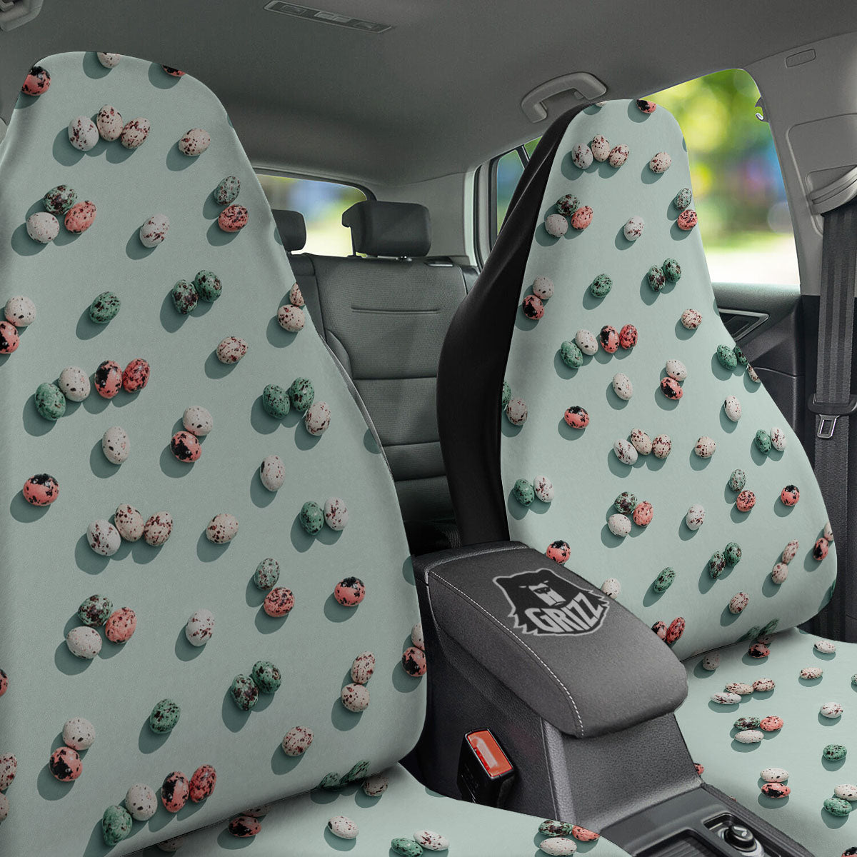Colorful Pile Of Easter Eggs Print Pattern Car Seat Covers-grizzshop