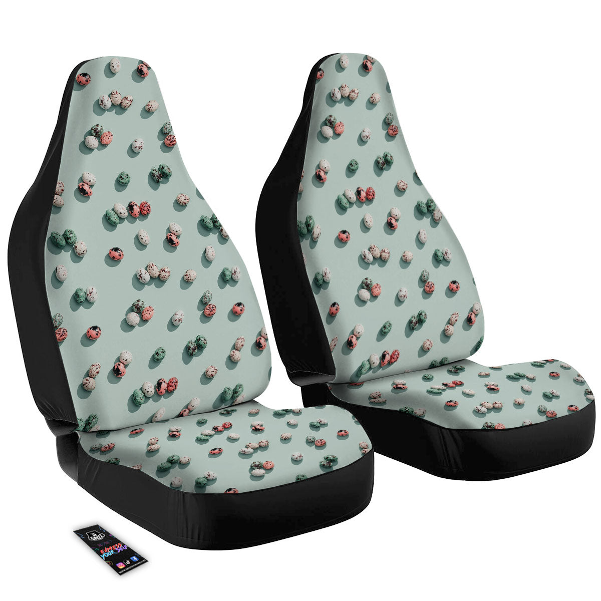 Colorful Pile Of Easter Eggs Print Pattern Car Seat Covers-grizzshop
