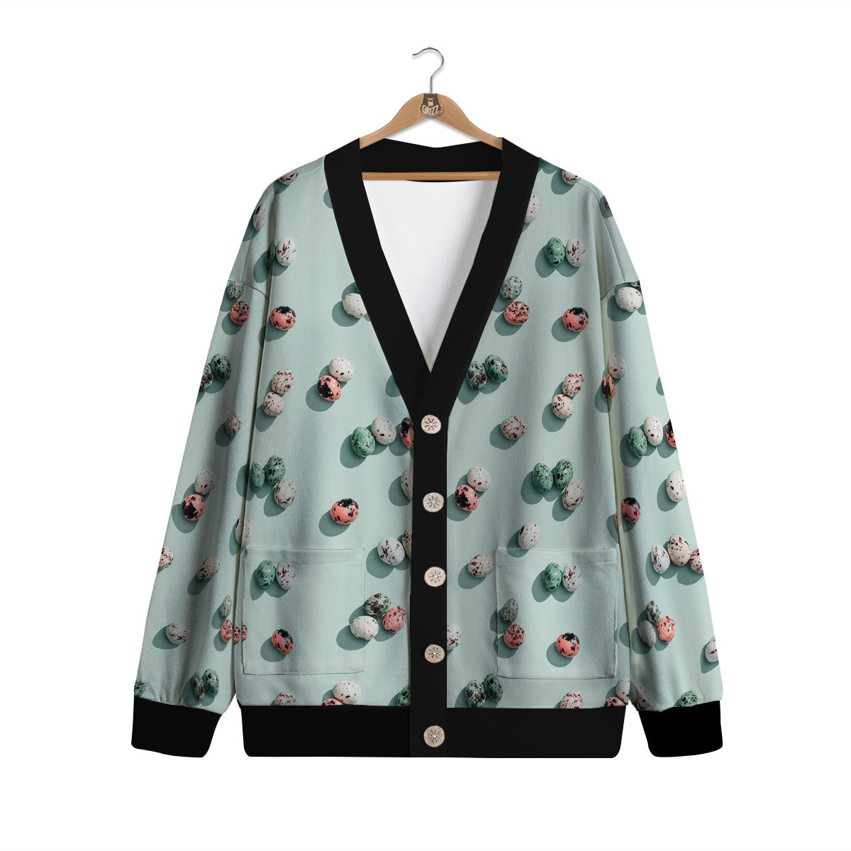 Colorful Pile Of Easter Eggs Print Pattern Cardigan-grizzshop