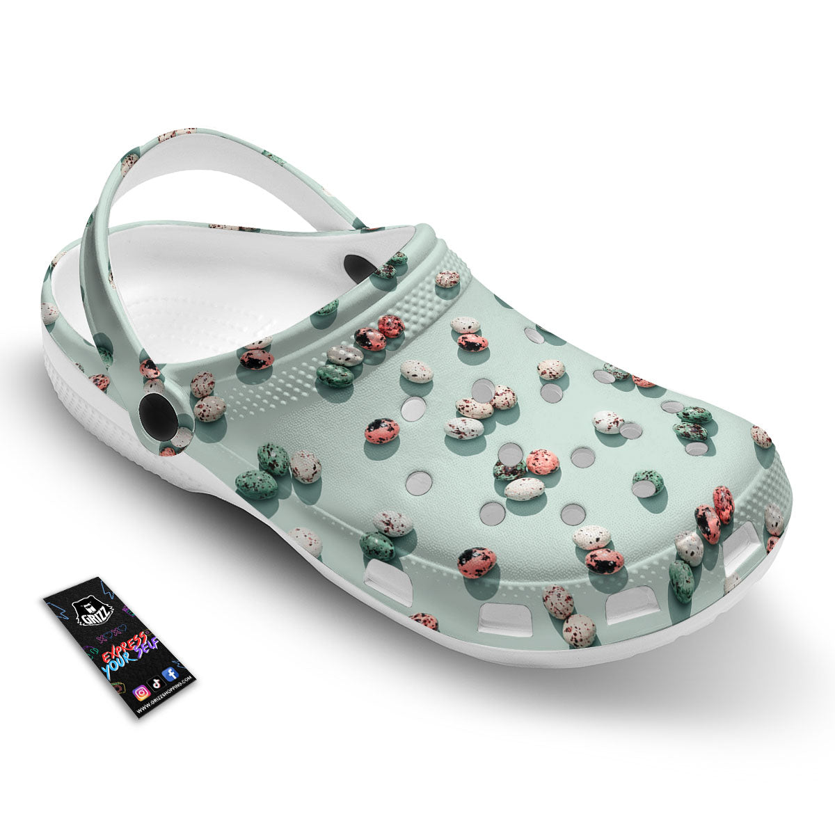 Colorful Pile Of Easter Eggs Print Pattern Clog-grizzshop