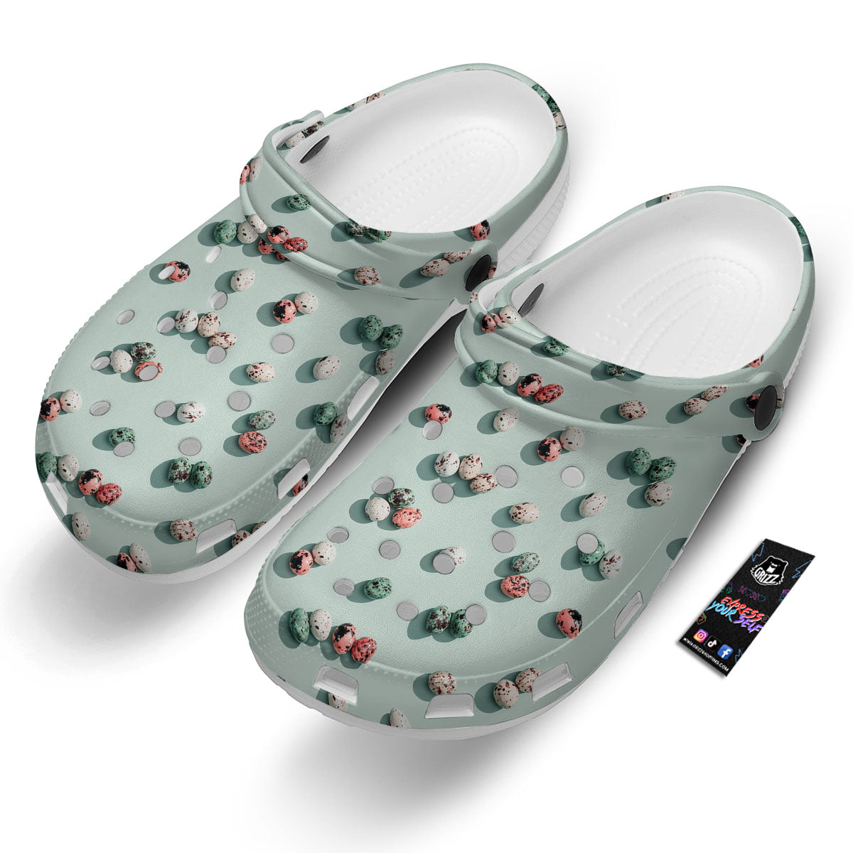 Colorful Pile Of Easter Eggs Print Pattern Clog-grizzshop