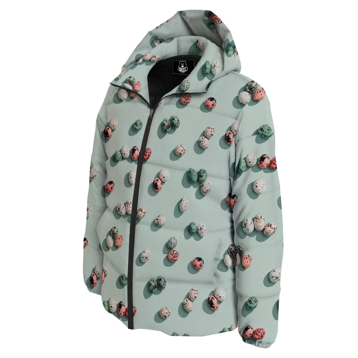 Colorful Pile Of Easter Eggs Print Pattern Down Jacket-grizzshop