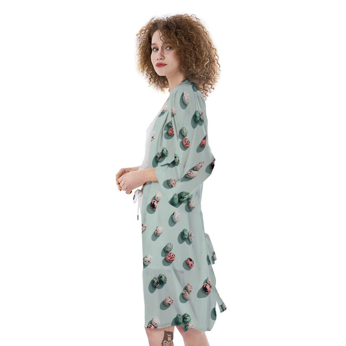 Colorful Pile Of Easter Eggs Print Pattern Kimono-grizzshop