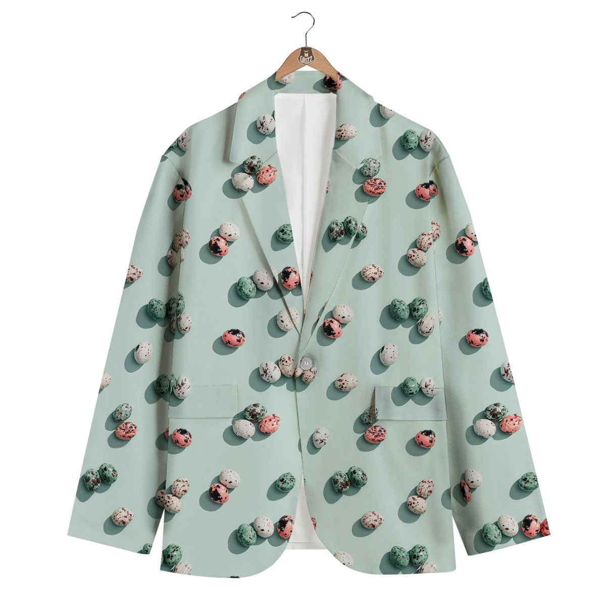 Colorful Pile Of Easter Eggs Print Pattern Men's Blazer-grizzshop