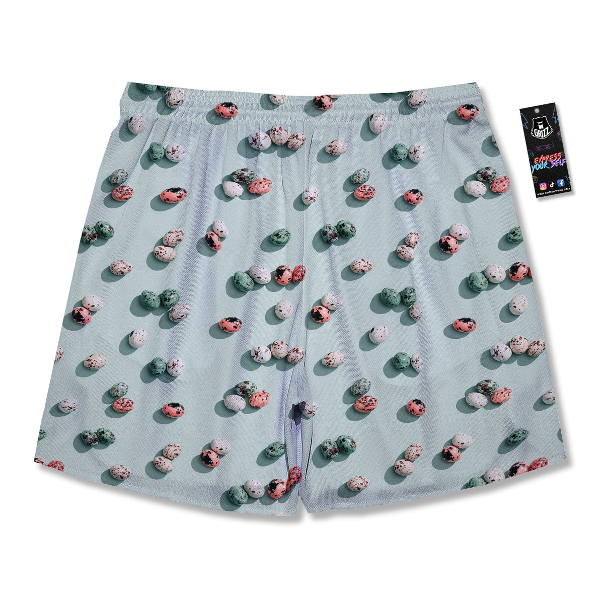 Colorful Pile Of Easter Eggs Print Pattern Men's Running Shorts-grizzshop