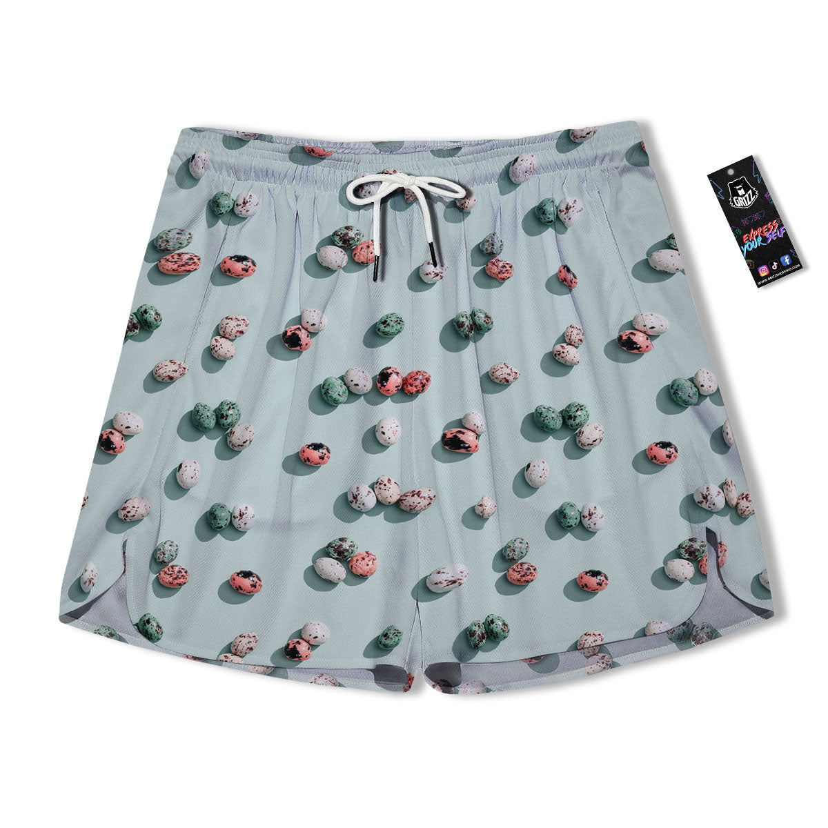 Colorful Pile Of Easter Eggs Print Pattern Men's Running Shorts-grizzshop