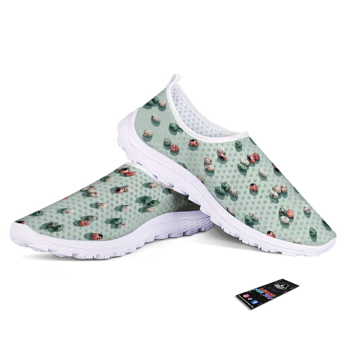 Colorful Pile Of Easter Eggs Print Pattern Nurse Shoes-grizzshop