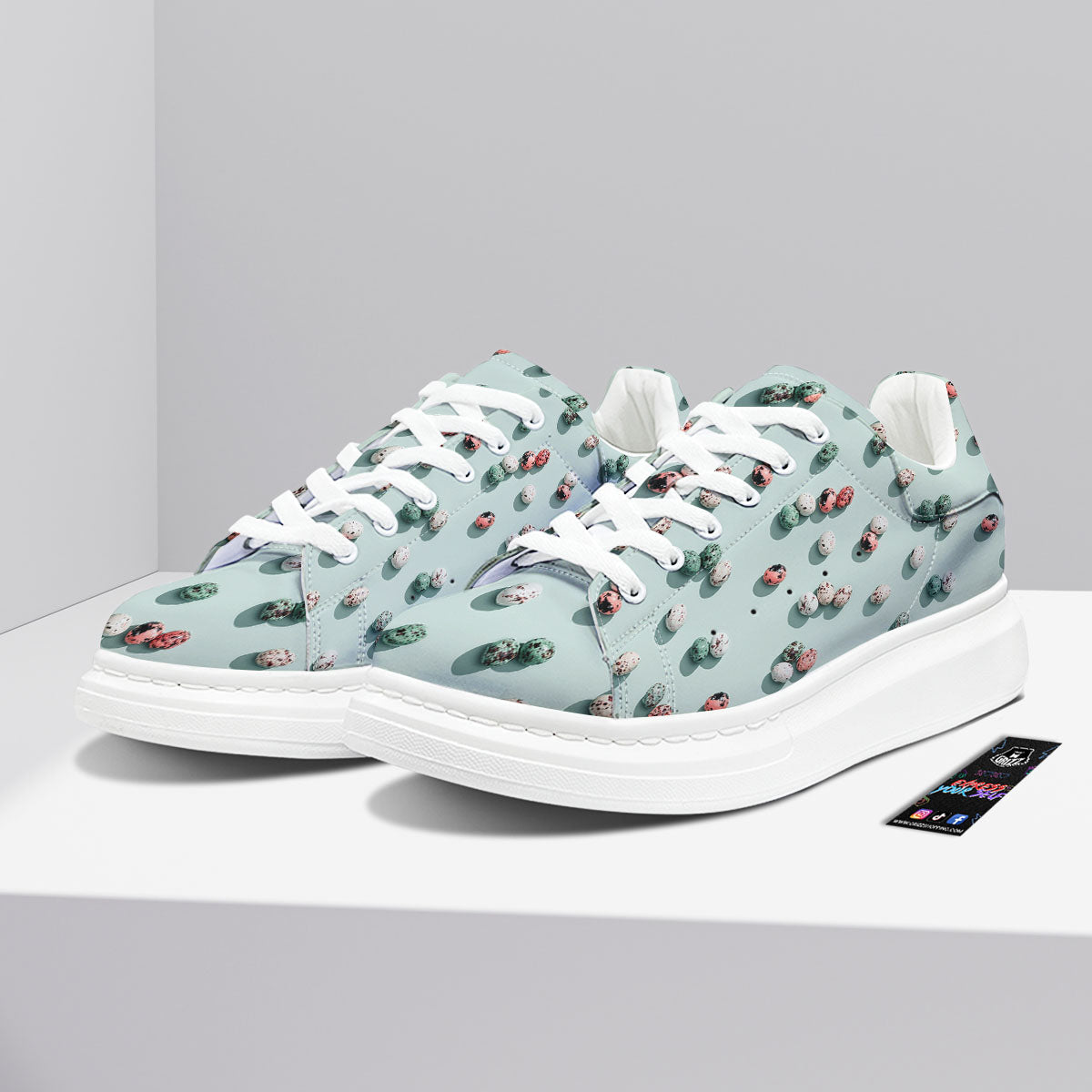 Colorful Pile Of Easter Eggs Print Pattern Platform Shoes-grizzshop