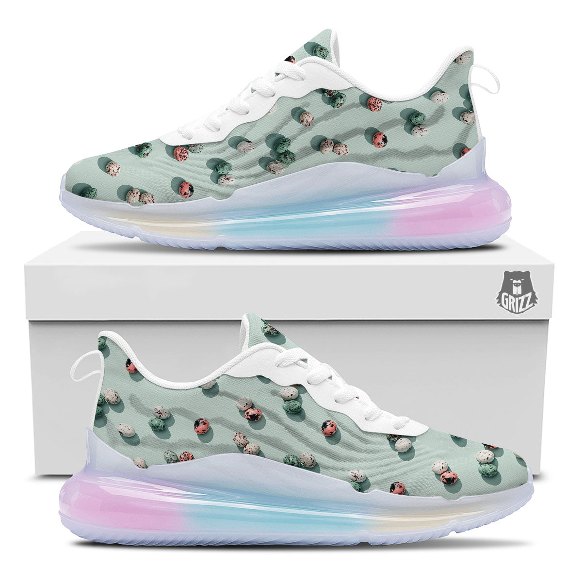 Colorful Pile Of Easter Eggs Print Pattern Running Sneakers-grizzshop