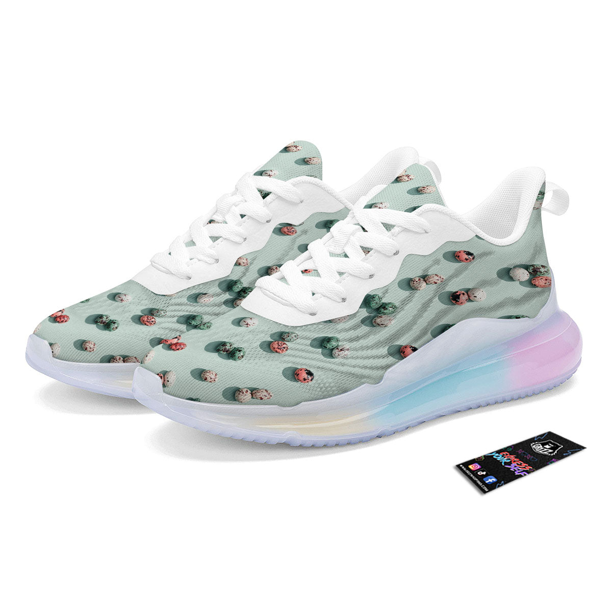 Colorful Pile Of Easter Eggs Print Pattern Running Sneakers-grizzshop