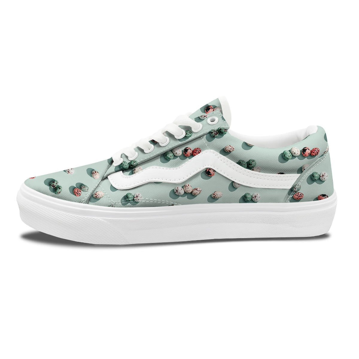 Colorful Pile Of Easter Eggs Print Pattern Skate Shoes-grizzshop