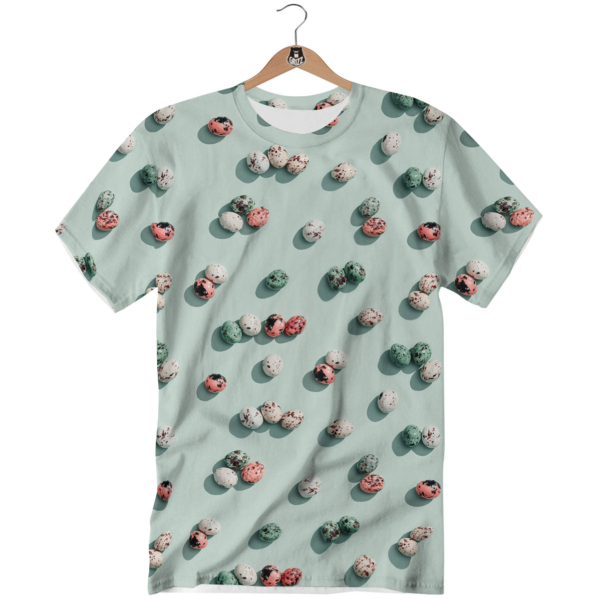 Colorful Pile Of Easter Eggs Print Pattern T-Shirt-grizzshop