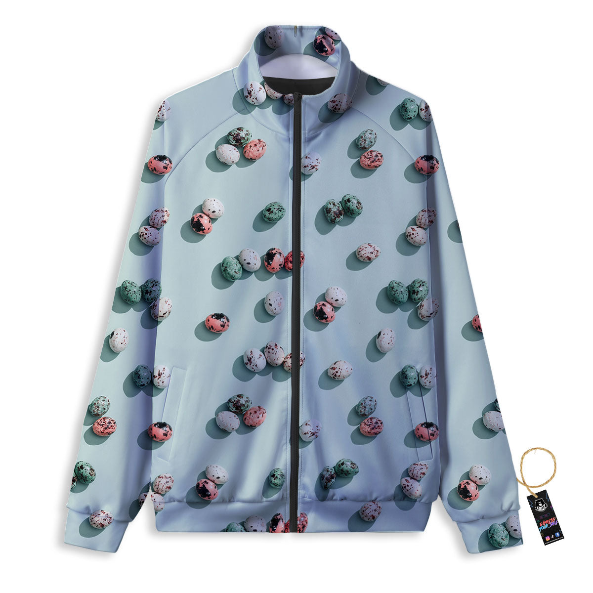 Colorful Pile Of Easter Eggs Print Pattern Track Jacket-grizzshop