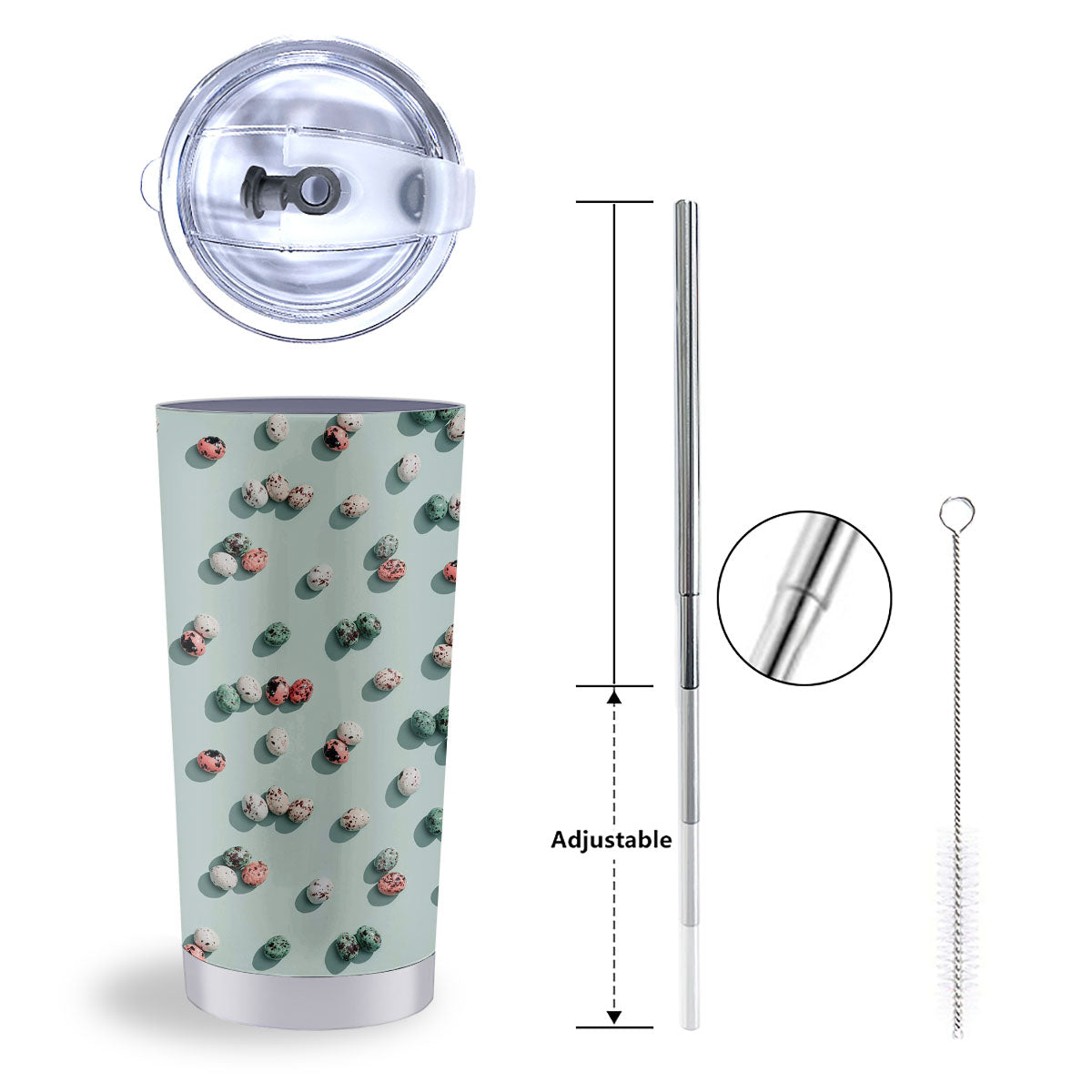 Colorful Pile Of Easter Eggs Print Pattern Tumbler-grizzshop