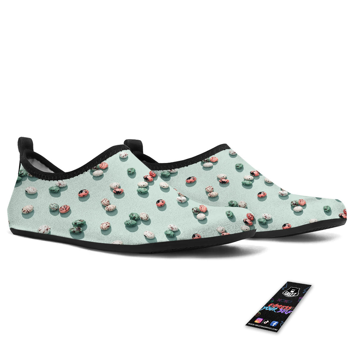 Colorful Pile Of Easter Eggs Print Pattern Water Shoes-grizzshop