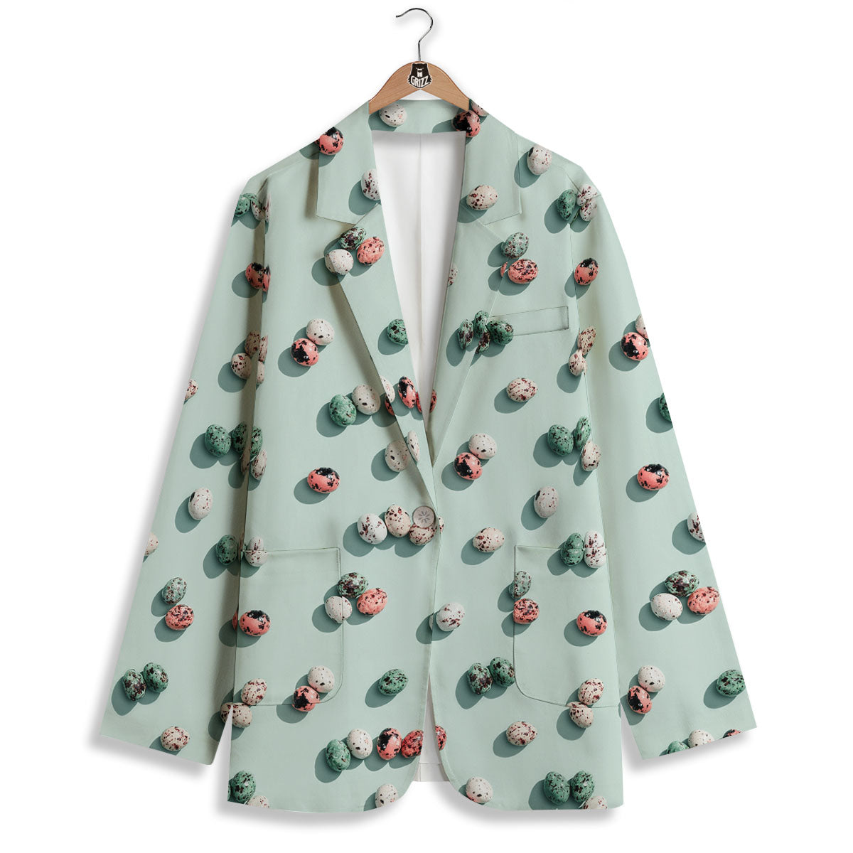 Colorful Pile Of Easter Eggs Print Pattern Women's Blazer-grizzshop