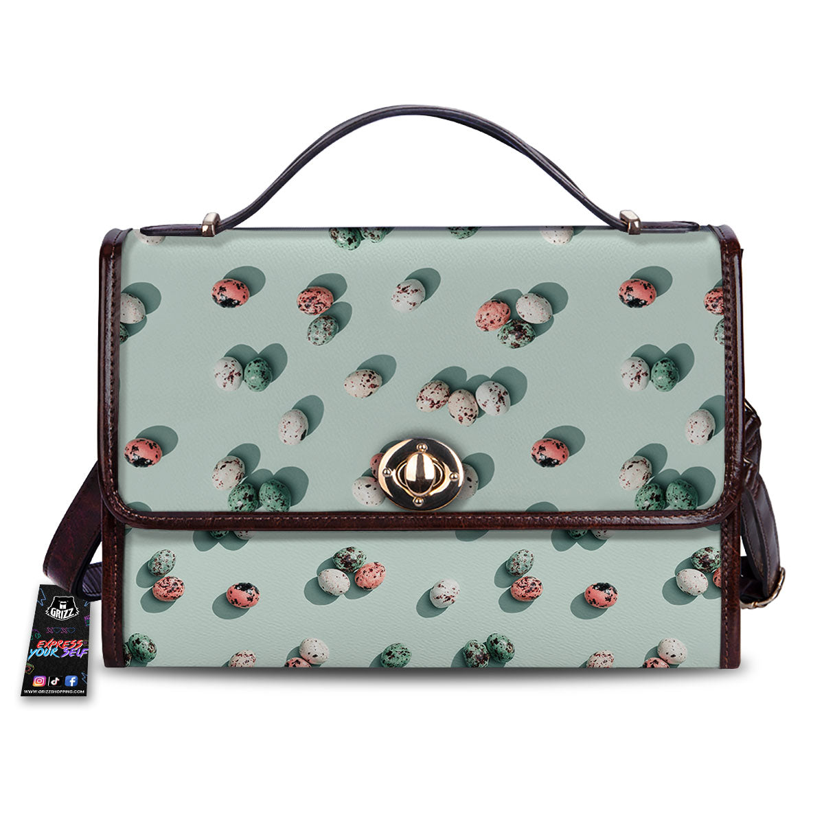 Colorful Pile Of Easter Eggs Print Pattern Women's Satchel Bag-grizzshop