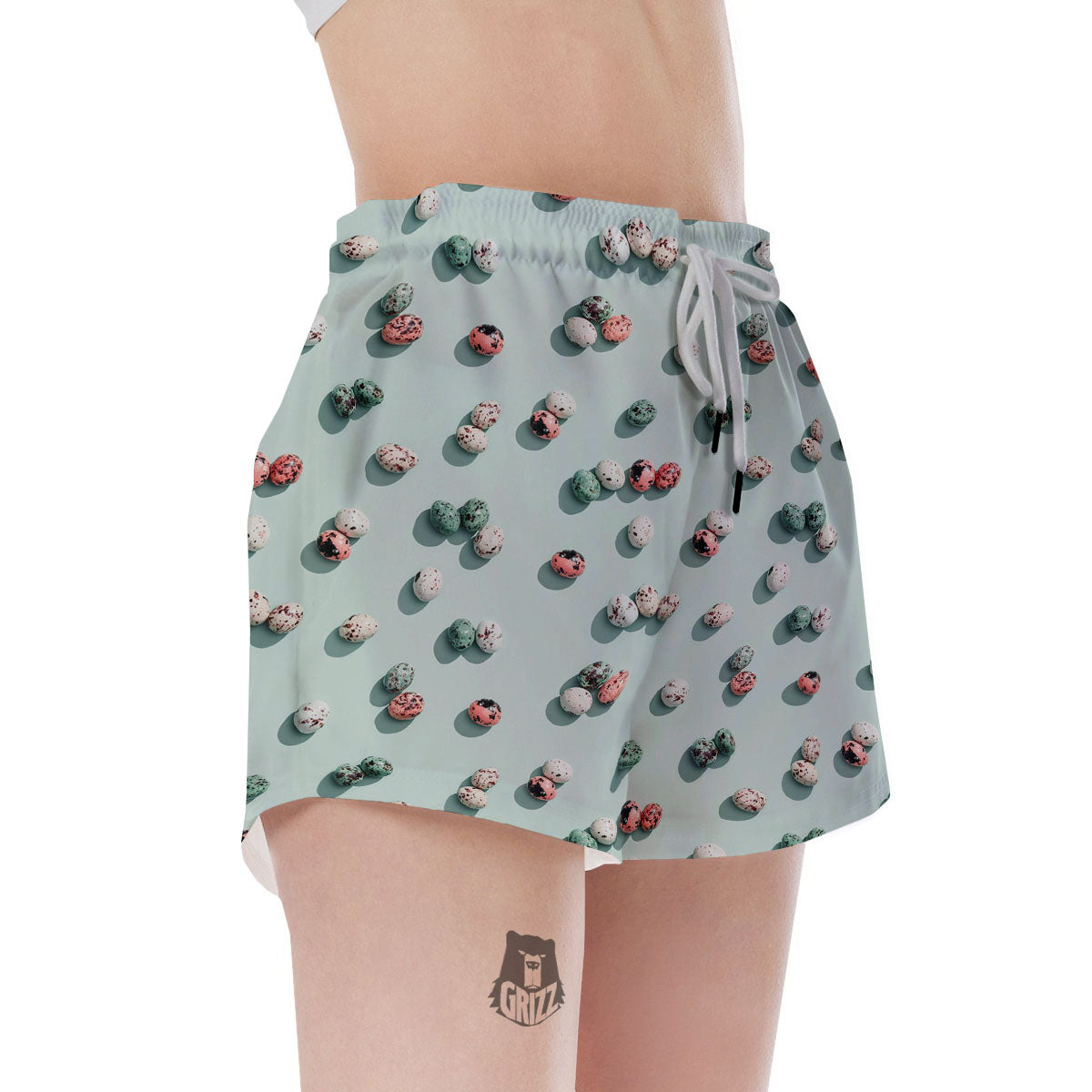 Colorful Pile Of Easter Eggs Print Pattern Women's Shorts-grizzshop