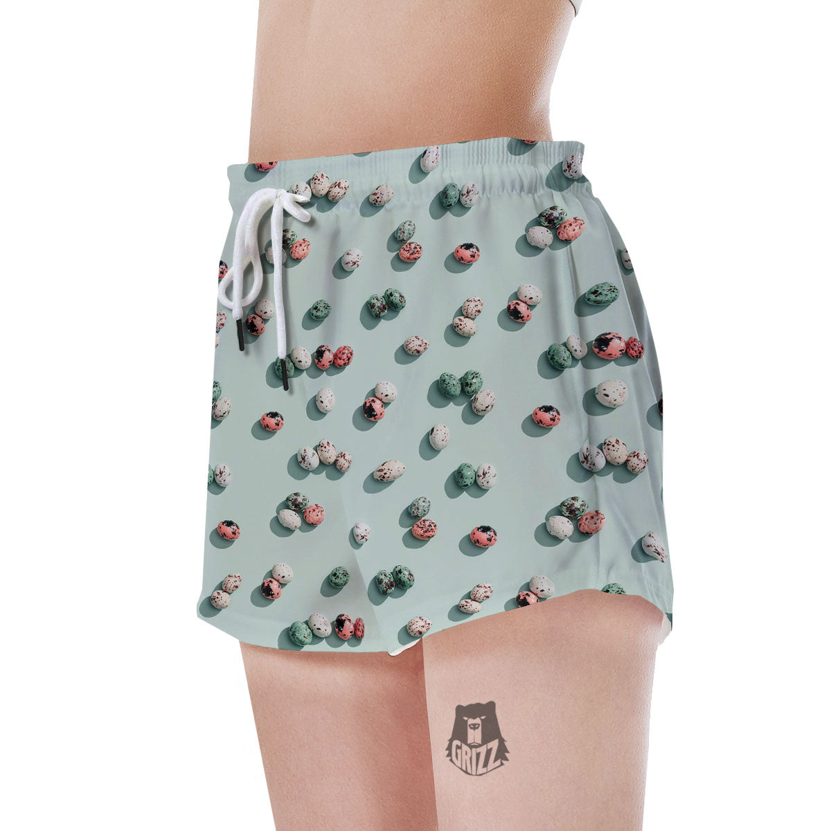 Colorful Pile Of Easter Eggs Print Pattern Women's Shorts-grizzshop