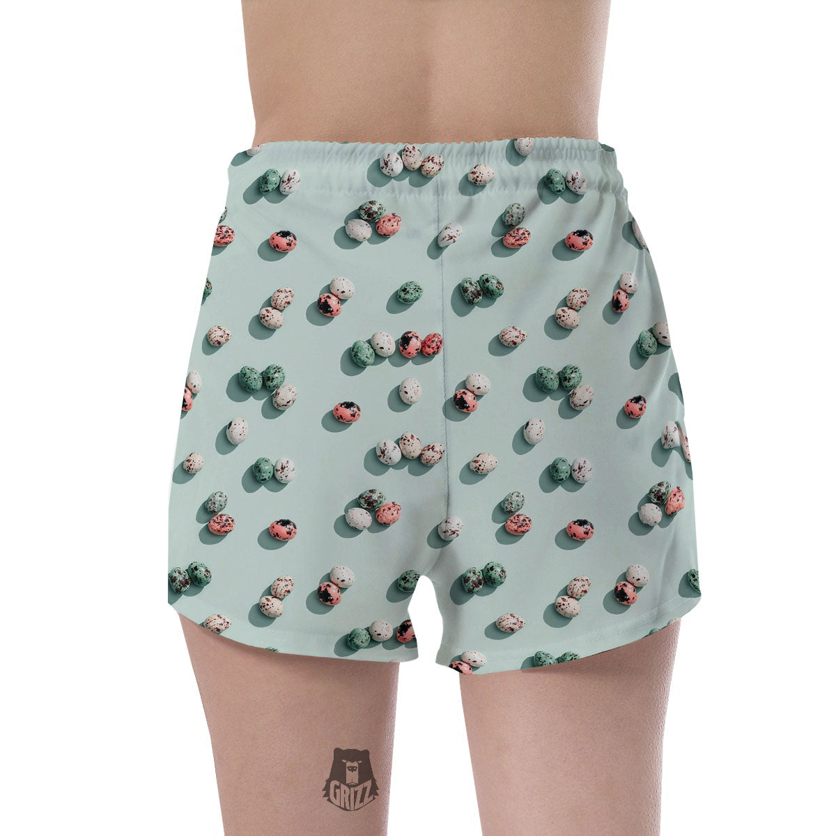 Colorful Pile Of Easter Eggs Print Pattern Women's Shorts-grizzshop