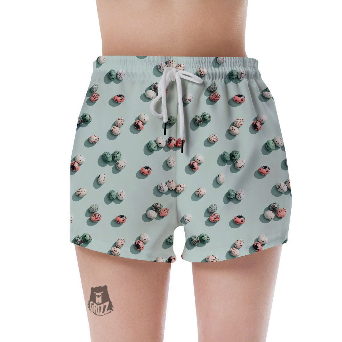 Colorful Pile Of Easter Eggs Print Pattern Women's Shorts-grizzshop