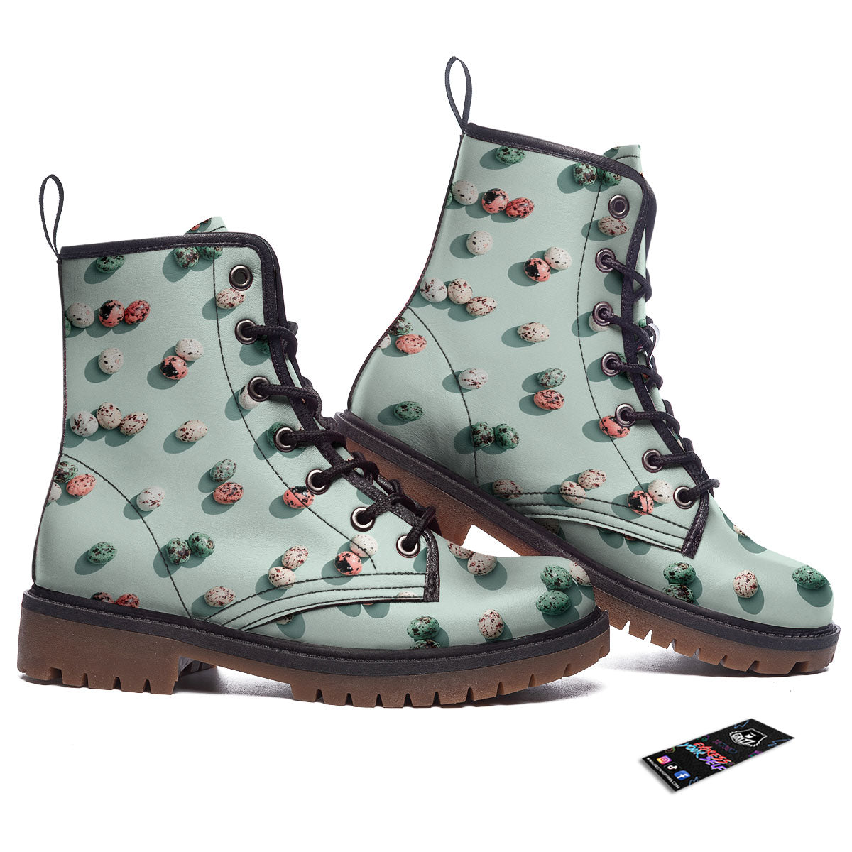 Colorful Pile Of Easter Eggs Print Pattern Work Boots-grizzshop