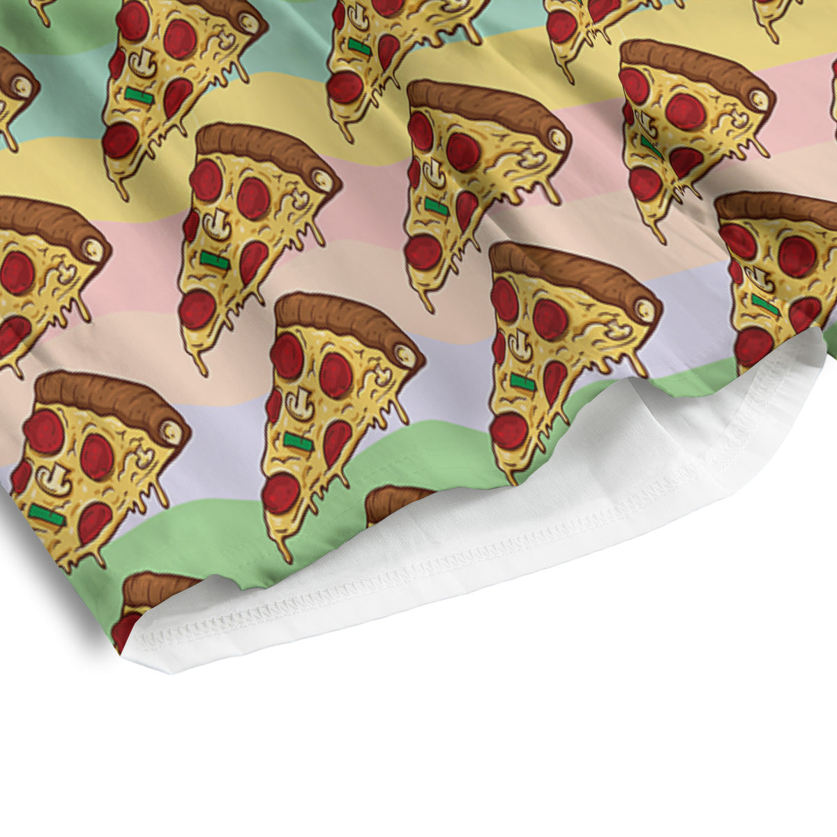 Colorful Pizza And Stiped Pastel Print Pattern Men's Athletic Shorts