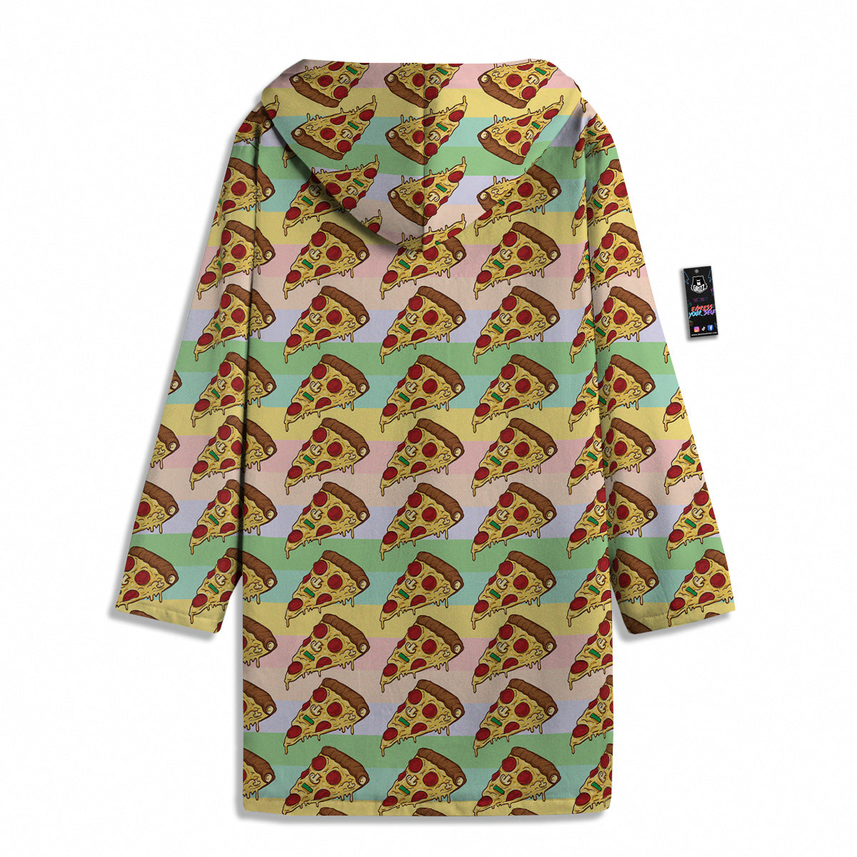 Colorful Pizza And Stiped Pastel Print Pattern Men's Windbreaker Jacket-grizzshop
