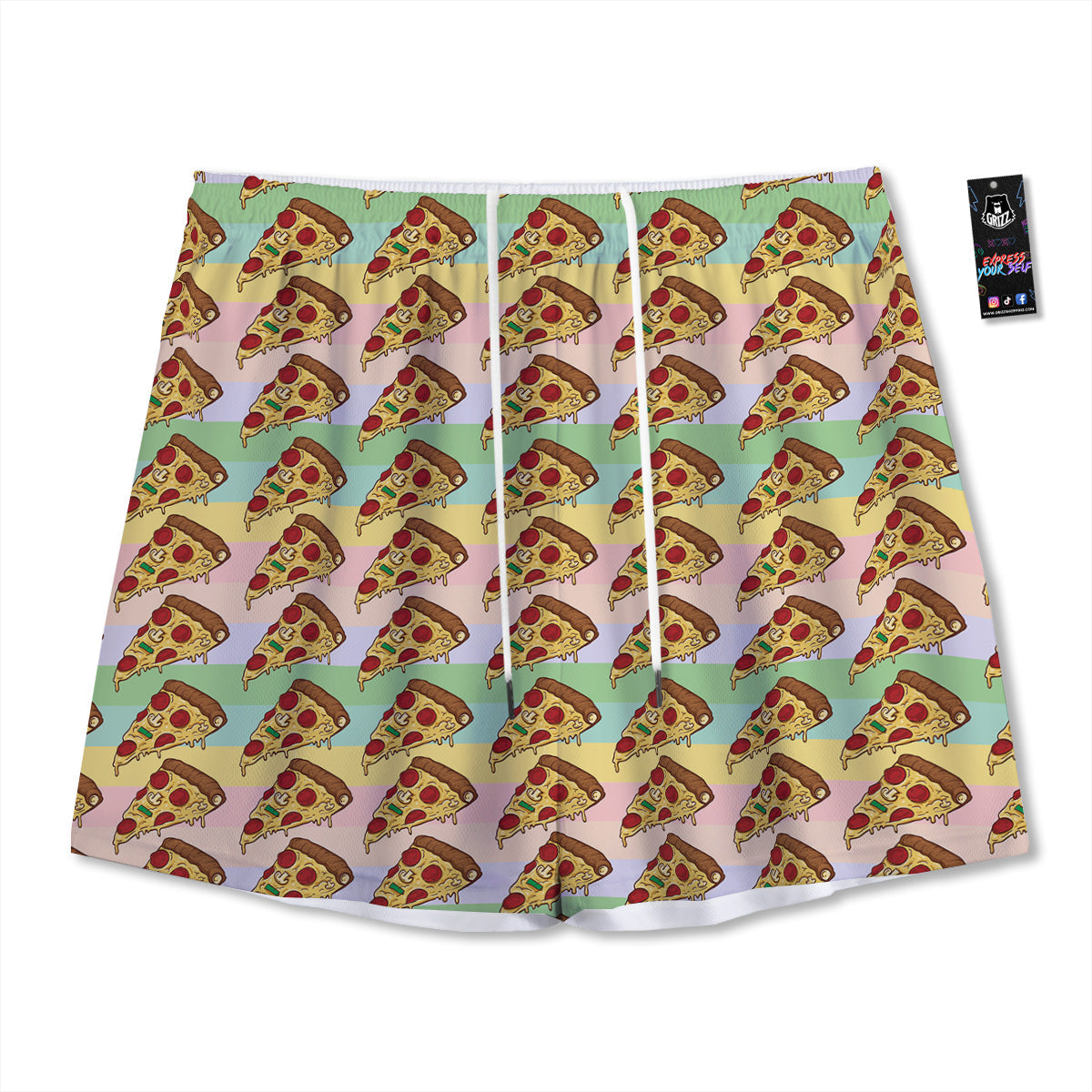 Gadsden Flag Symbol Print Pattern Mesh Shorts