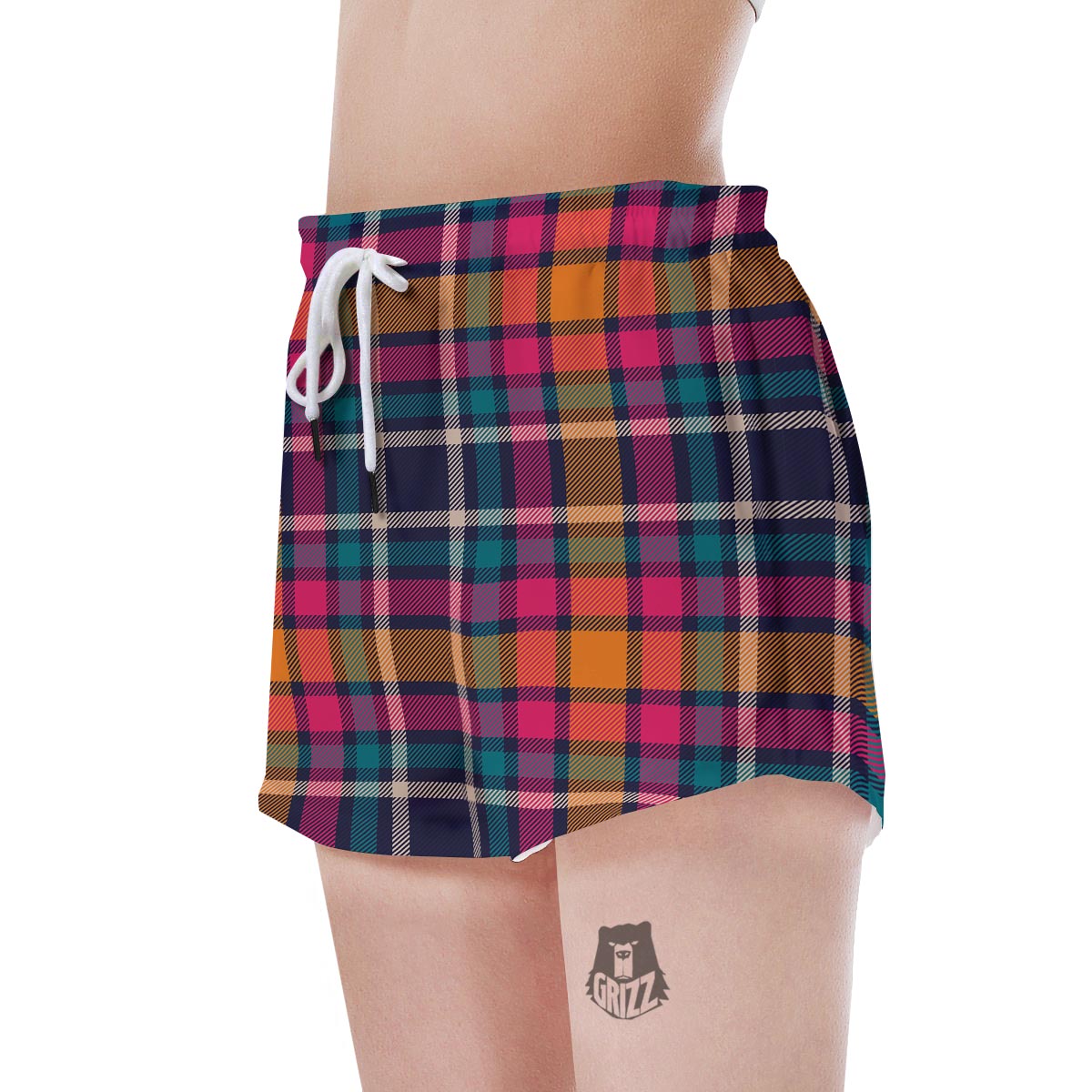 Colorful Plaid Tartan Women's Shorts-grizzshop