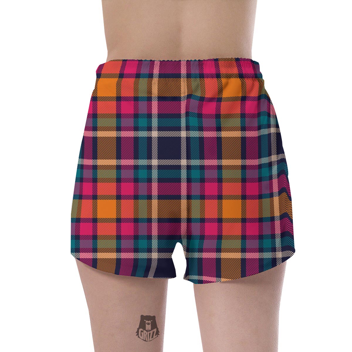 Colorful Plaid Tartan Women's Shorts-grizzshop