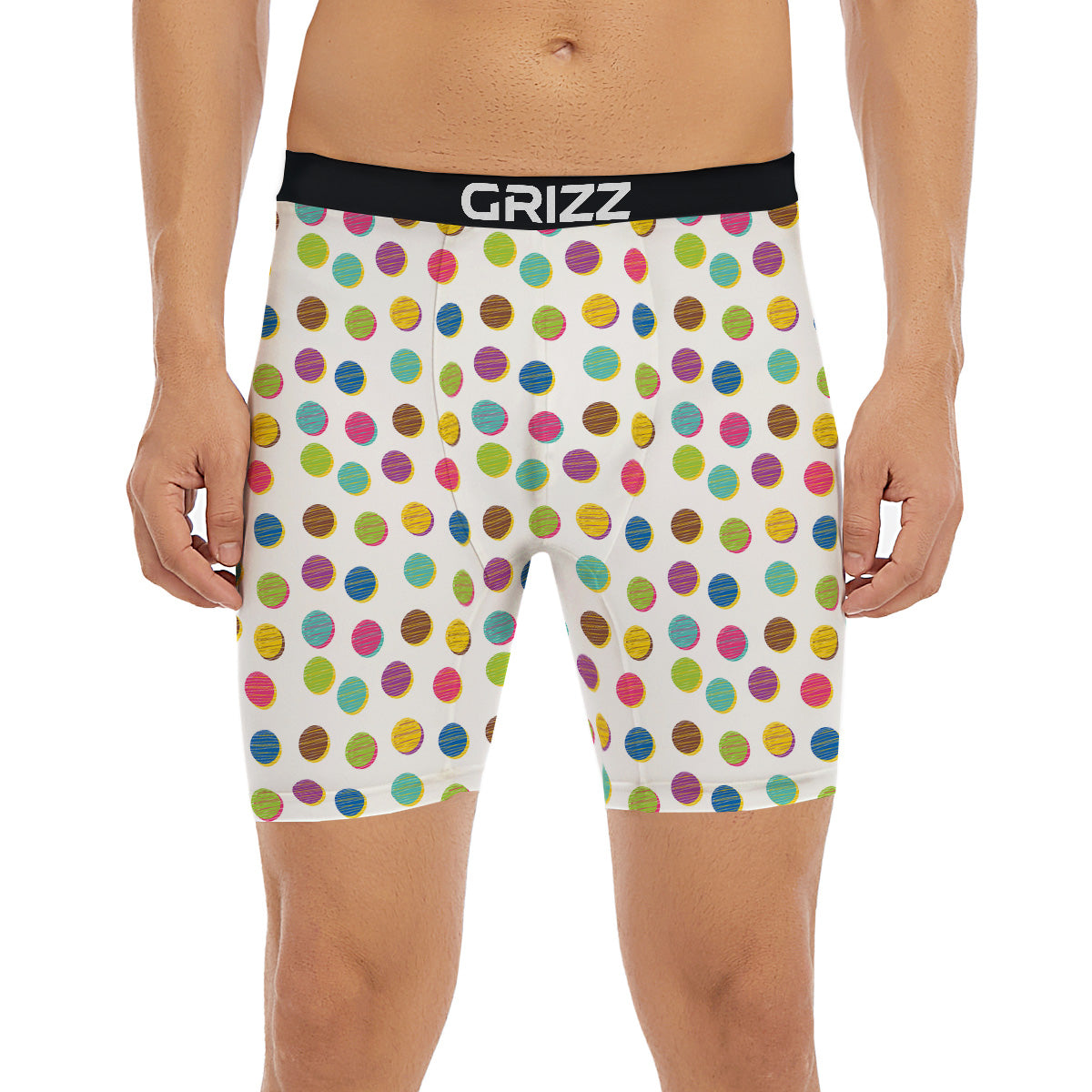 Colorful Polka Dot Hand Drawn Print Pattern Boxer Briefs-grizzshop