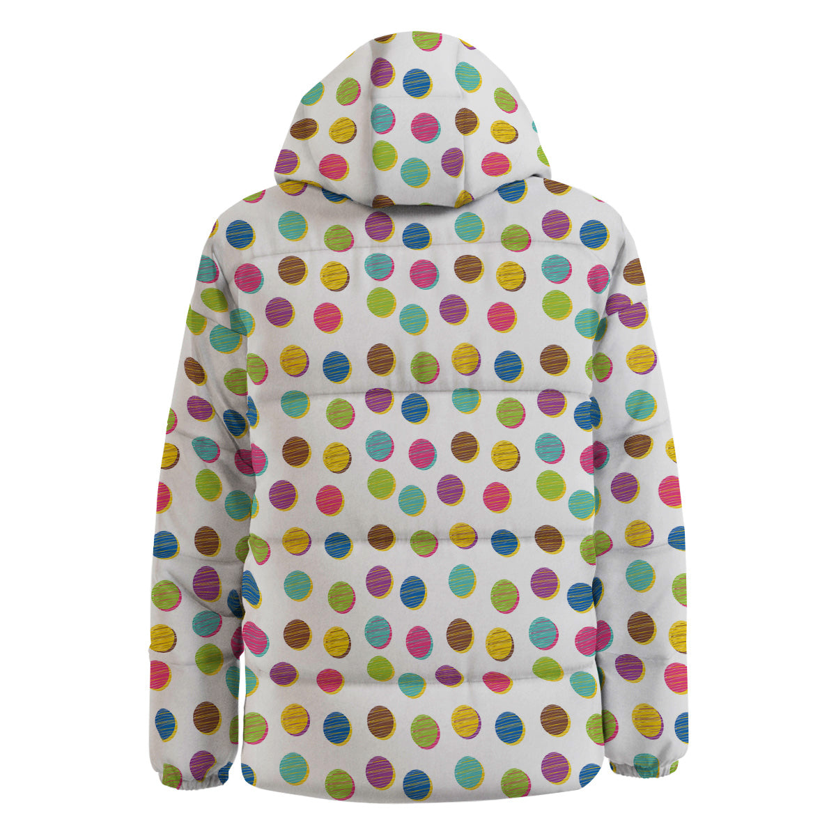 Colorful Polka Dot Hand Drawn Print Pattern Down Jacket-grizzshop