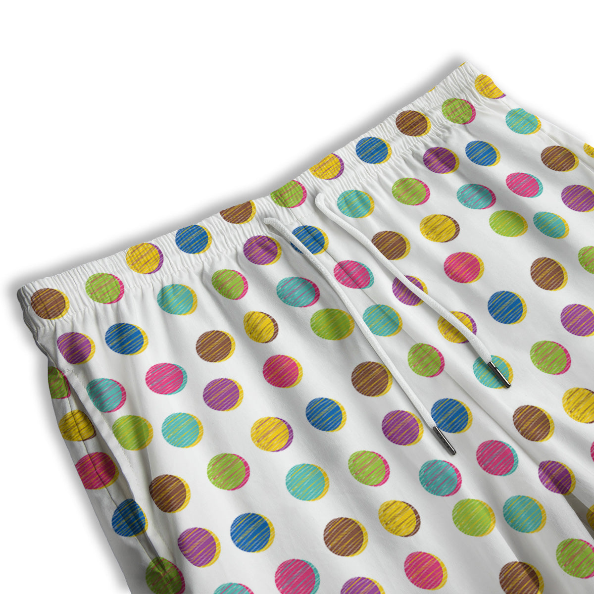 Colorful Polka Dot Hand Drawn Print Pattern Men's Athletic Shorts