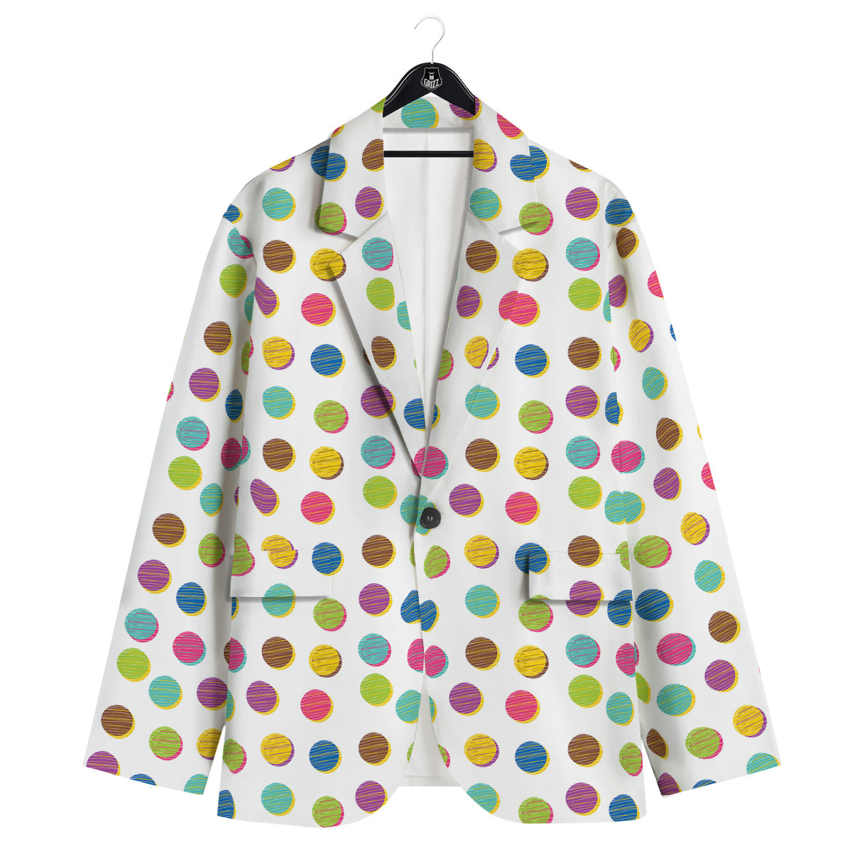 Colorful Polka Dot Hand Drawn Print Pattern Men's Sport Coat-grizzshop